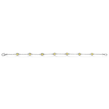  Fancy Round Blue Sapphire Anklet Bracelet