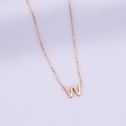 14k Solid Gold Initials Letter Necklace