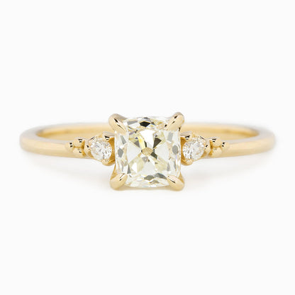 Old Mine Cut Cushion Lab Diamond Engagement Ring