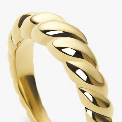 10K Solid Gold Braided Twist Ring For Women