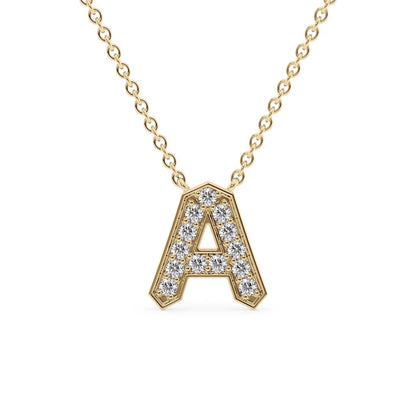 Personalized Diamond Initial Letter Pendant Necklace