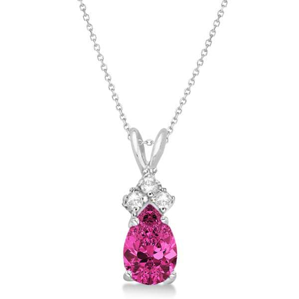 Fancy Garnet Teardrop Pear Shaped Pendant Necklace