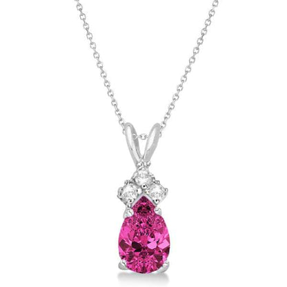 Fancy Garnet Teardrop Pear Shaped Pendant Necklace