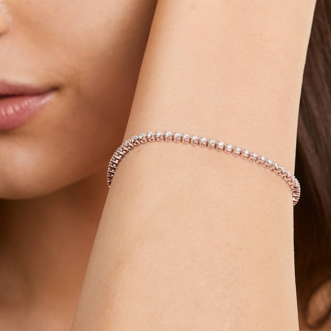 2.50 mm Round Cut Diamond Tennis Bracelet