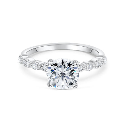 Round Cut Prong Set Half Eternity Diamond Ring
