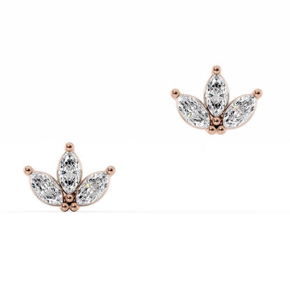 Triple Marquise Diamond Studs EarringsTriple Marquise Diamond Studs Earrings