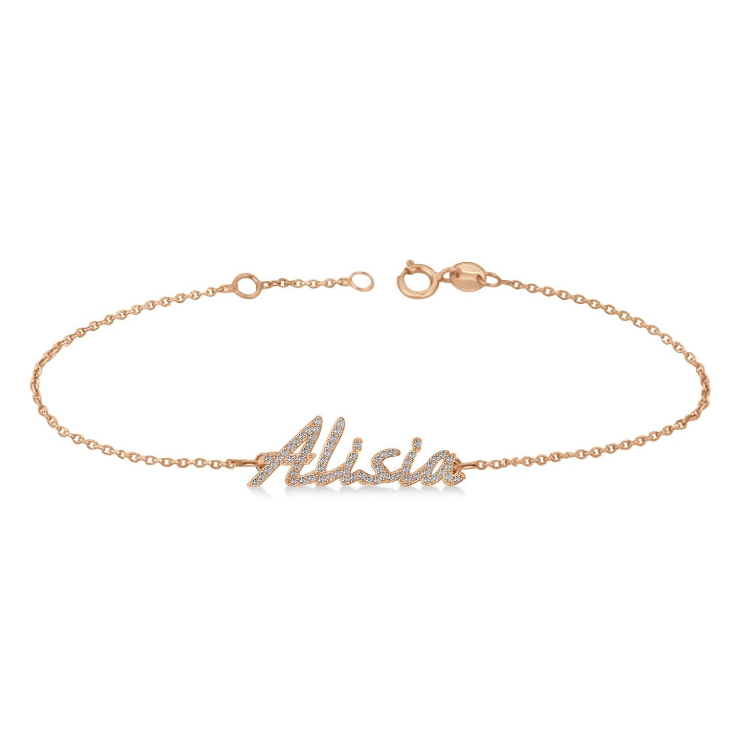 Personalized Diamond Name Anklet Bracelet