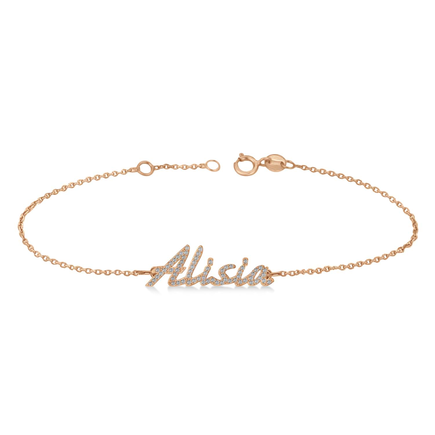 Personalized Diamond Name Anklet Bracelet