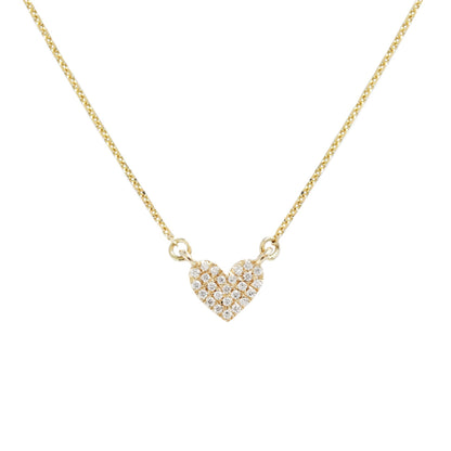 Round Cut Pave Heart Pendant Diamond Necklace