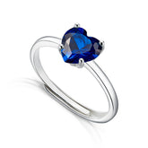 Heart Shaped Blue Sapphire Engagement Ring