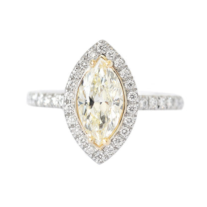 Yellow Marquise Cut Labgrown Engagement Ring