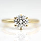 Round Cut Pinched Solitaire Diamond Ring