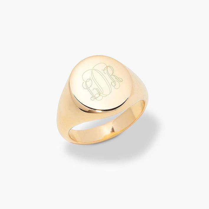 18k Gold Custom Signet Ring for Women