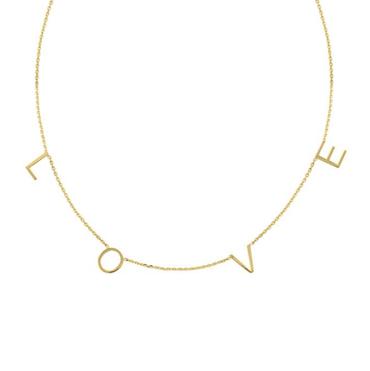 14K Personalised Initial Name Gold Necklace