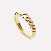 10K Solid Gold Braided Twist Ring For Women