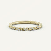 14K Diamond Twisted Wedding Band 