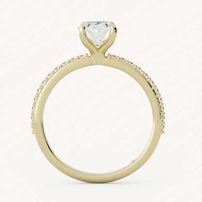 18K Oval Cut Diamond Half Eternity Ring