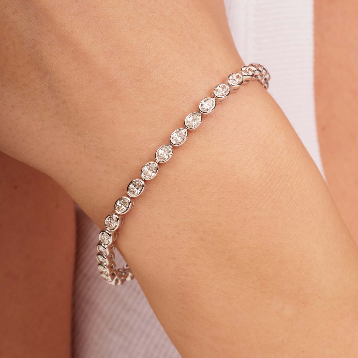 Oval Diamond Tennis Bracelet