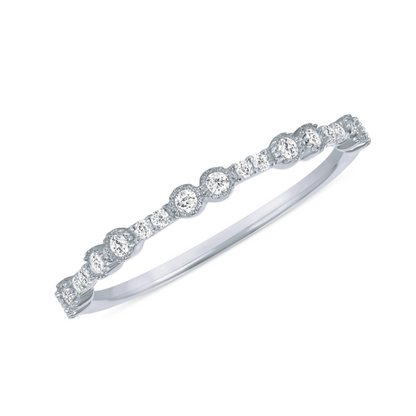 0.37 CT Round Cut Dainty Miller Diamond Band