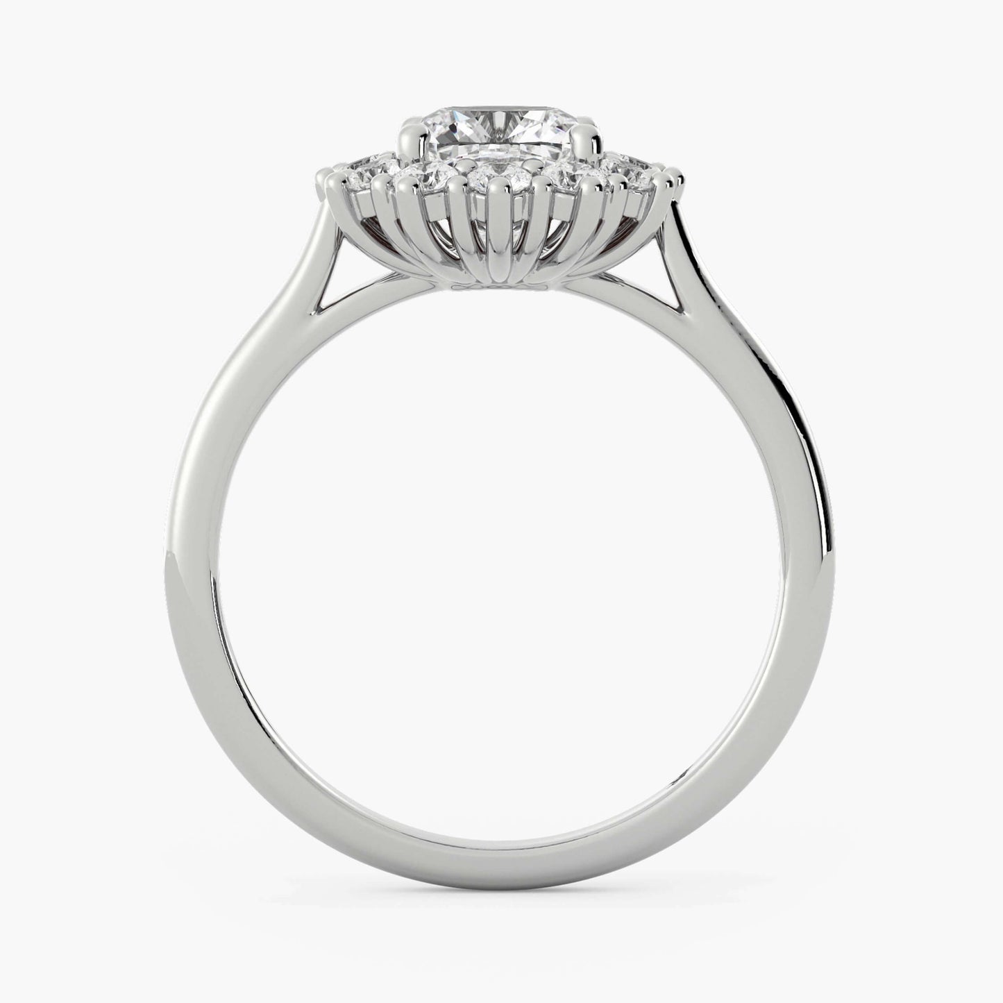 10K Cushion Cut Moissanite Halo Vintage Wedding Ring For Wife