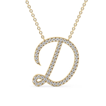 0.55 CT Minimalist Letter Initial Pendant Necklace