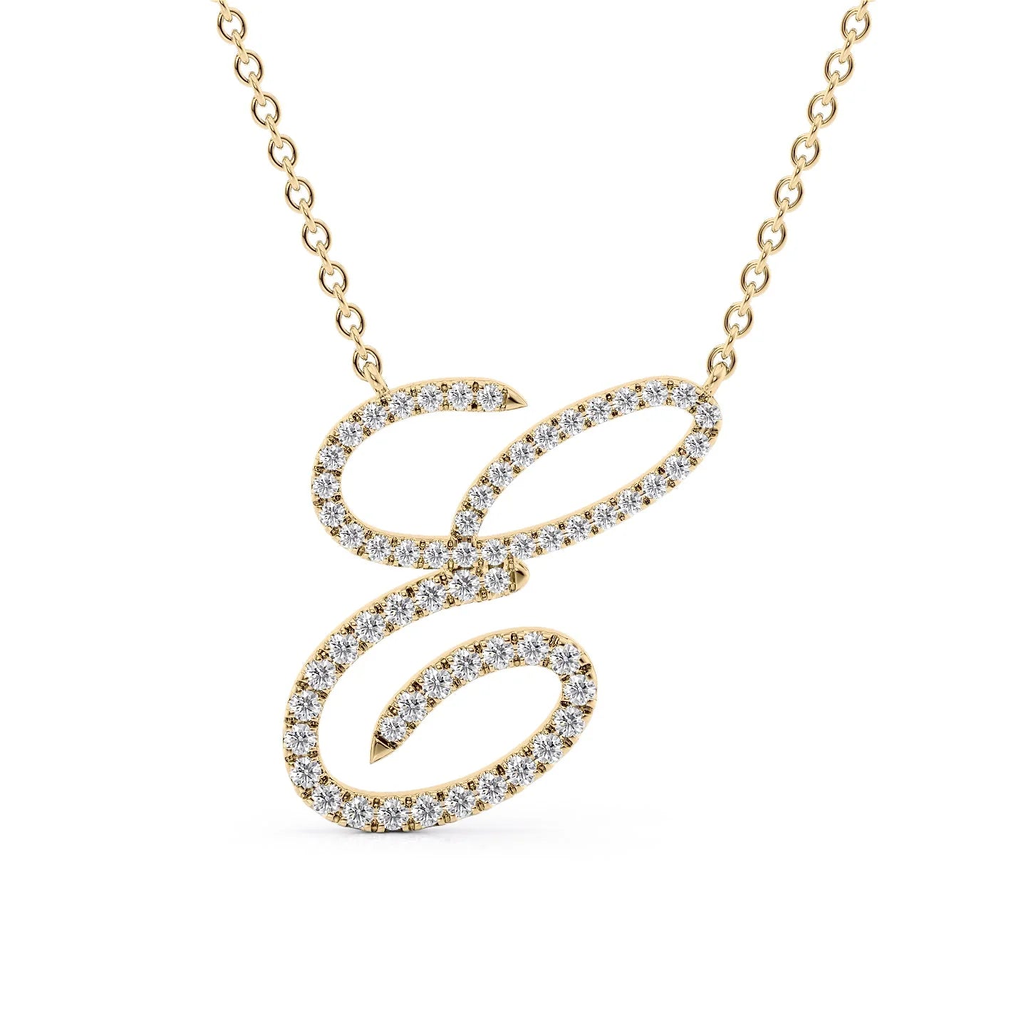 0.55 CT Minimalist Letter Initial Pendant Necklace