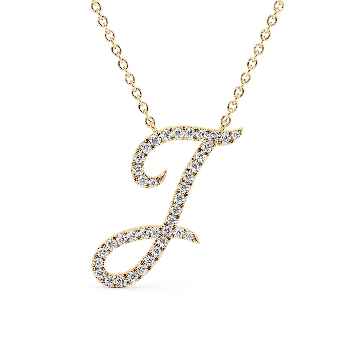 0.55 CT Minimalist Letter Initial Pendant Necklace