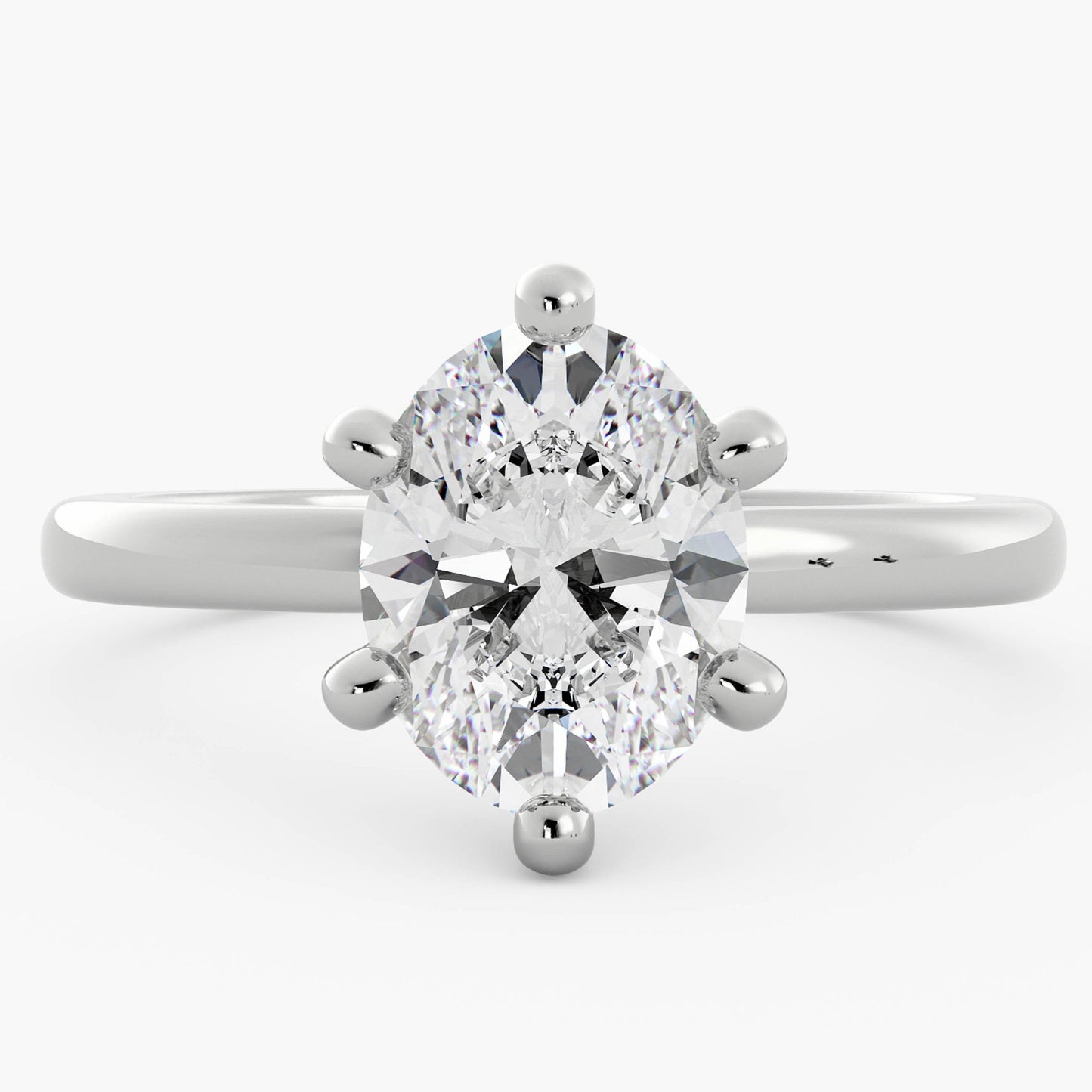 14K Oval Cut Prong Set Solitaire Diamond Ring