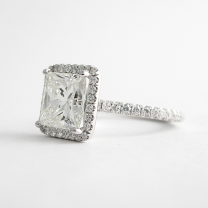 Princess Cut Diamond Halo Engagement Ring