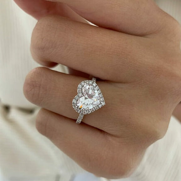 Heart Shaped Solitaire Accent Promise Ring