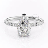 Pear Cut Conflict Free Hidden Halo Diamond Ring