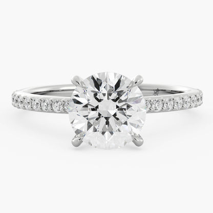  Round Cut Half Eternity Pave Set Ring