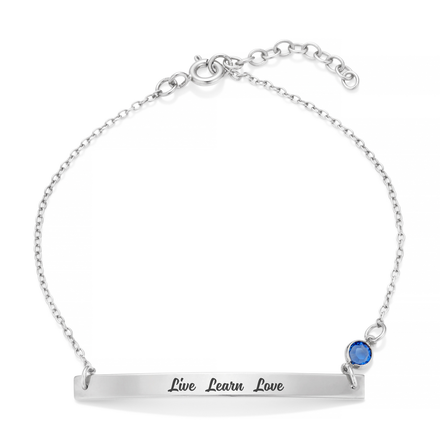 Personalised Name Bar Birthstone Bracelet