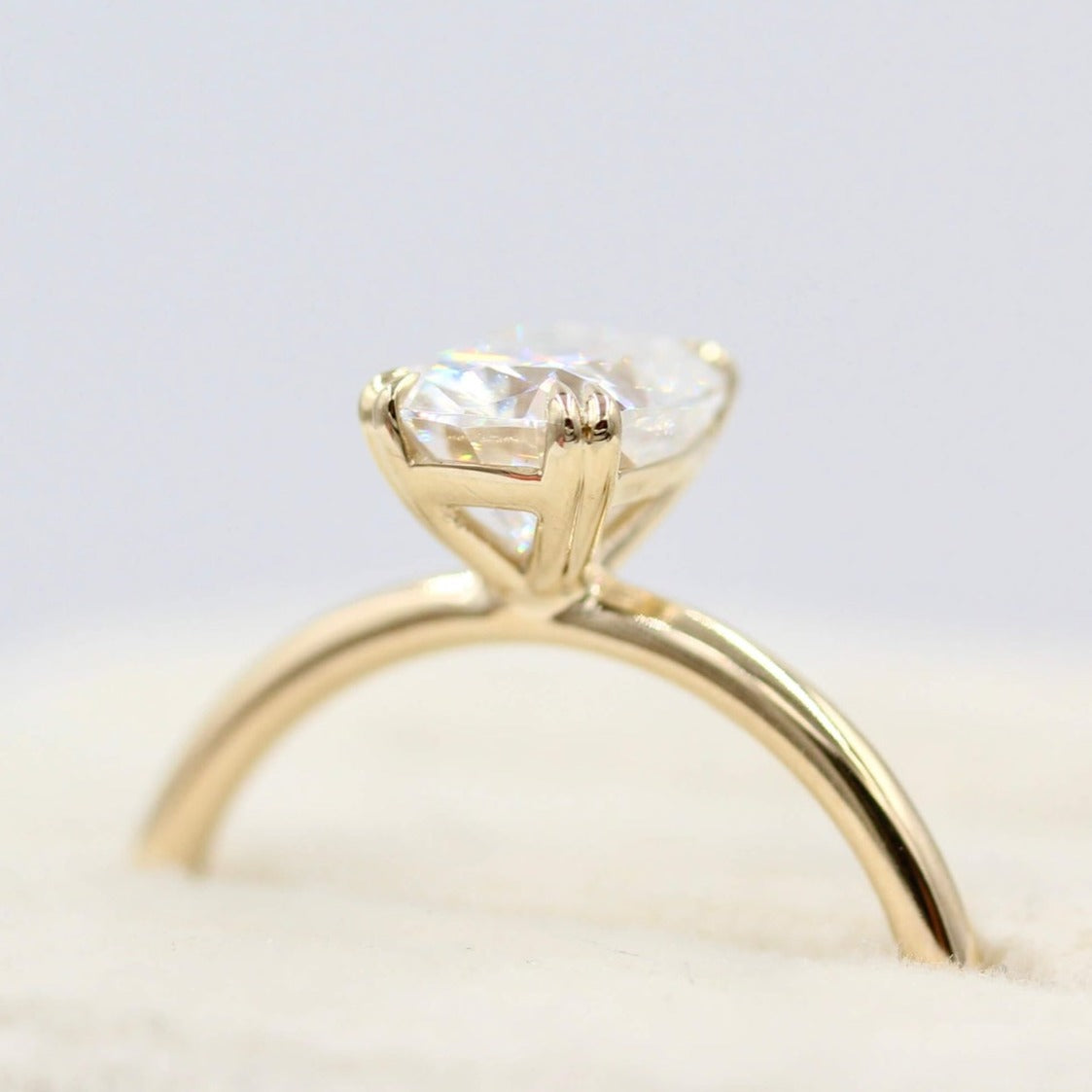 18k Yellow Gold Elongated Cushion Engagement Ring