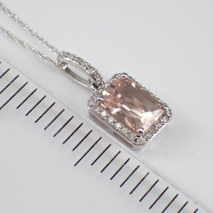 1.15 CT Radiant Cut Diamond Halo Necklaces for Women