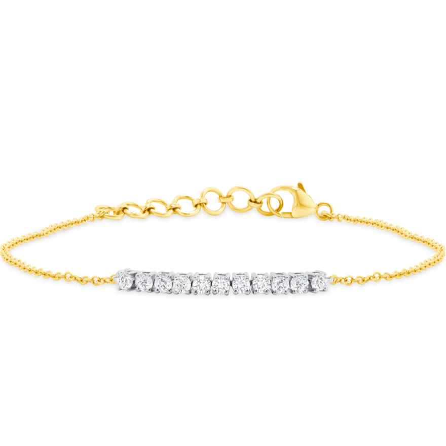 14K Round Cut Diamond Tennis Bracelet