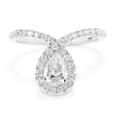 1.00 CT Pear Cut Halo Vintage Engagement Ring