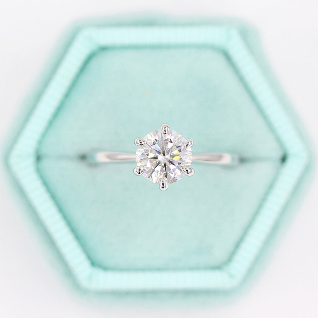 Round Cut Pinched Solitaire Diamond Ring