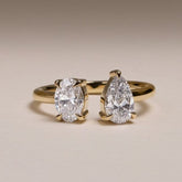 3.25 CT Pear And Oval Shaped Toi Et Moi Diamond Ring