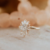 Vintage Style Round Cut Moissanite Engagement Ring