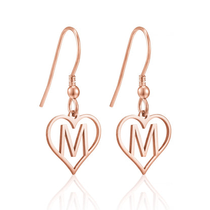 Personalised Handcrafted Heart Styled Initial Letter Earrings