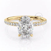Oval Cut Diamond Hidden Halo Cathedral Ring