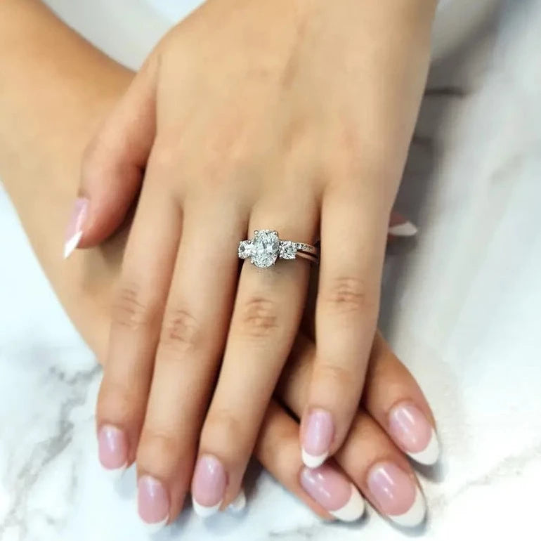 14k Oval Cut Lab Diamond Engagement Ring