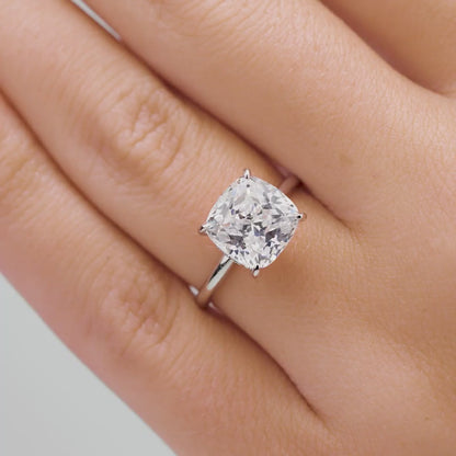 2.00 CT Cushion Cut Diamond Hidden Halo Ring