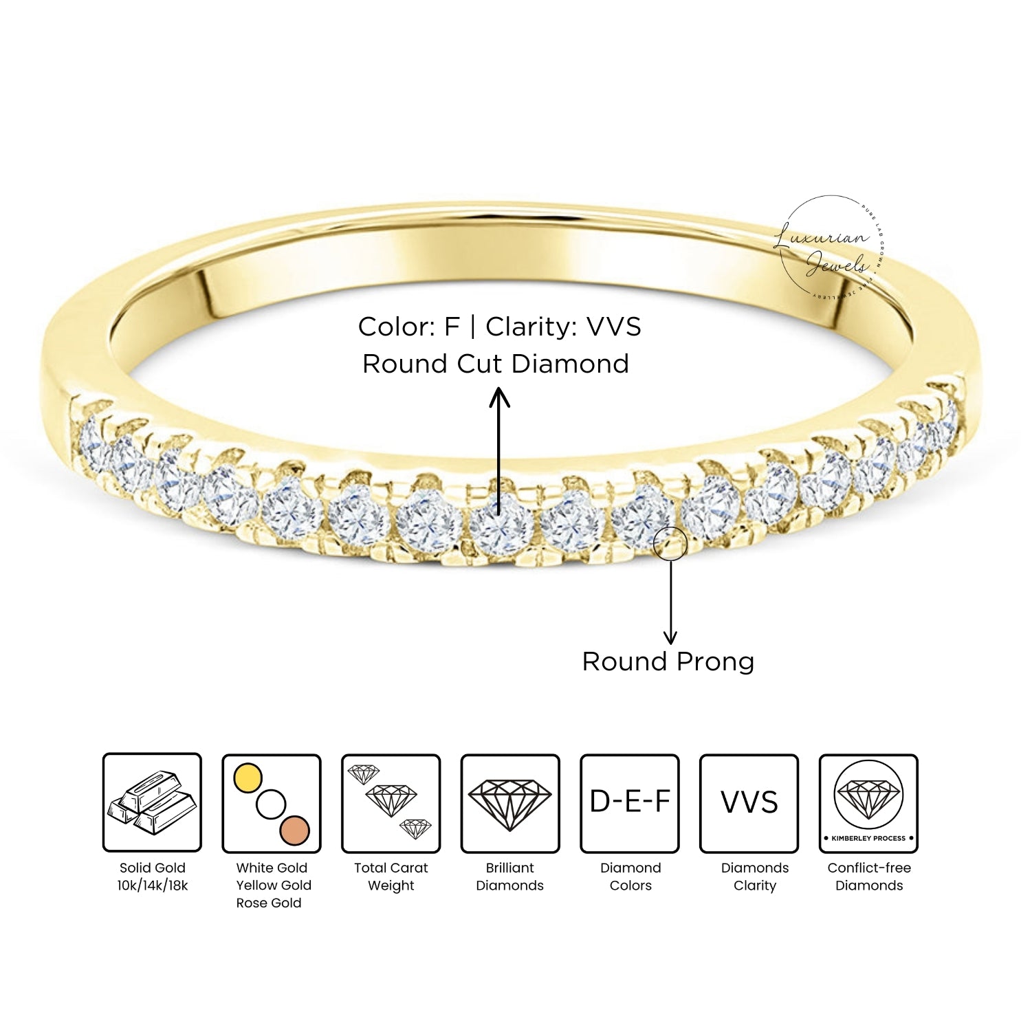 Round Cut Half Eternity Diamond Ring