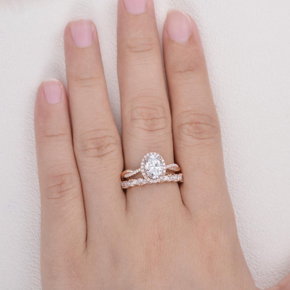 Diamond Twisted Pave Eternity Bridal Ring