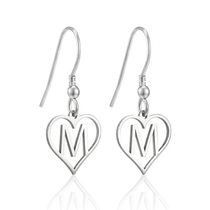 Personalised Handcrafted Heart Styled Initial Letter Earrings