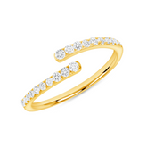 14k Gold Diamond Spiral Ring