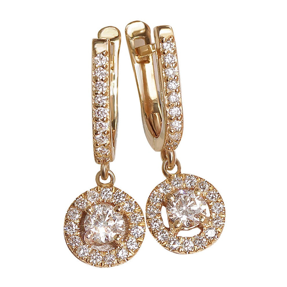 0.50-2.00 CT Round Cut Colorless Diamond Hoop Earrings