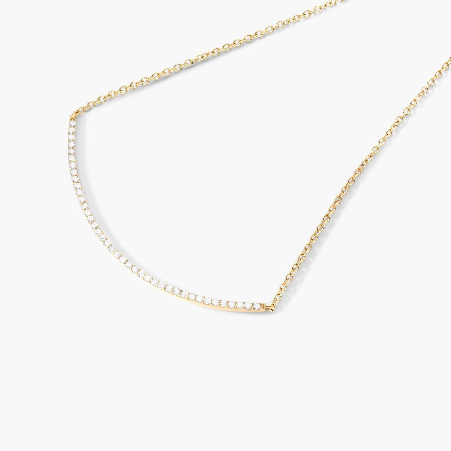 18k Dainty Pave Diamond Necklace For Women